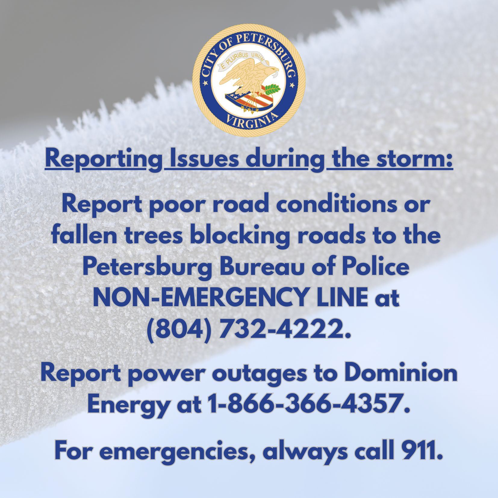 Reporting issues telephone numbers